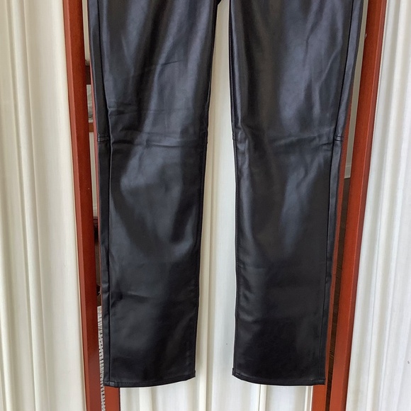 NWT GAP Womens Black Faux Leather Pants High-Rise Vintage Slim Size 29 - Picture 3 of 8